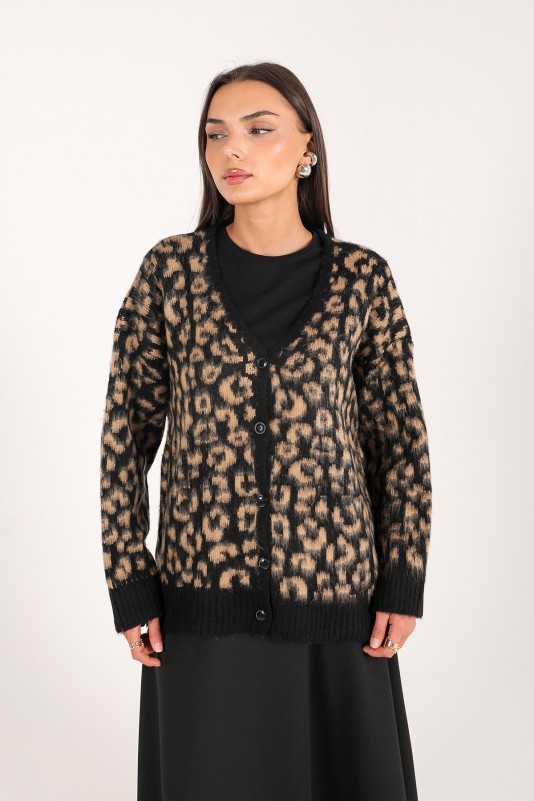 BEJ Leopar Triko Hırka 32-7023