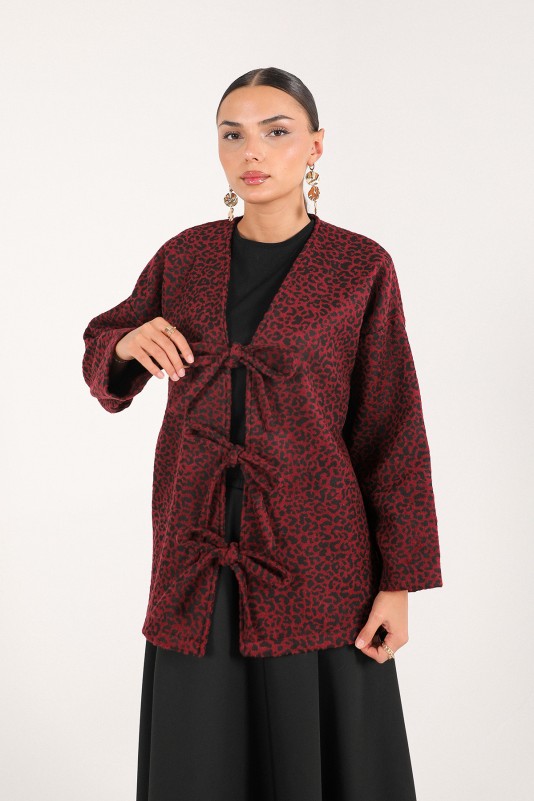 BORDO Leopar Bağlamalı Kap 6-7049