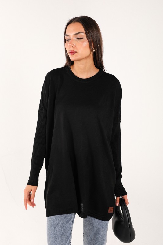 SİYAH Basic Triko Tunik 70-2171