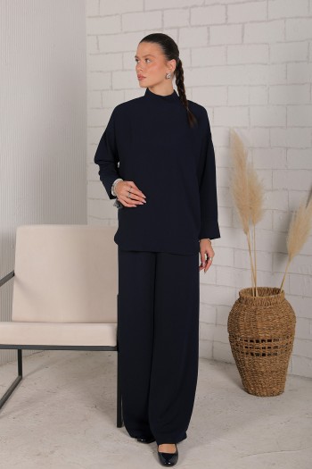 LACİVERT Basic Krep Tunik 32-2239