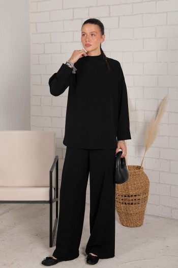 SİYAH Basic Krep Tunik 32-2239