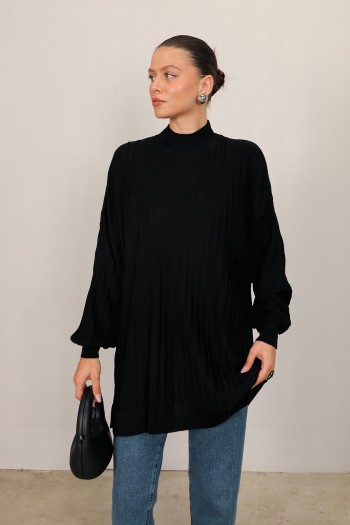 SİYAH Basic Triko Tunik 70-2199