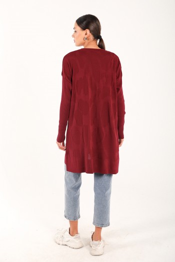 BORDO Desenli Triko Tunik 70-2173