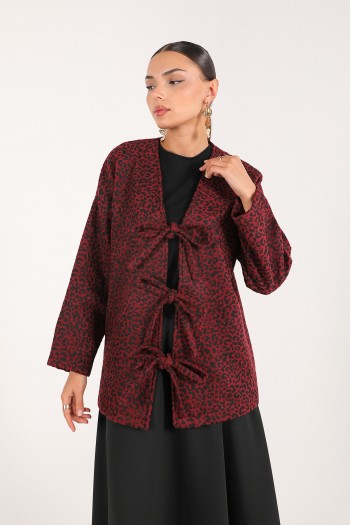 BORDO Leopar Bağlamalı Kap 6-7049